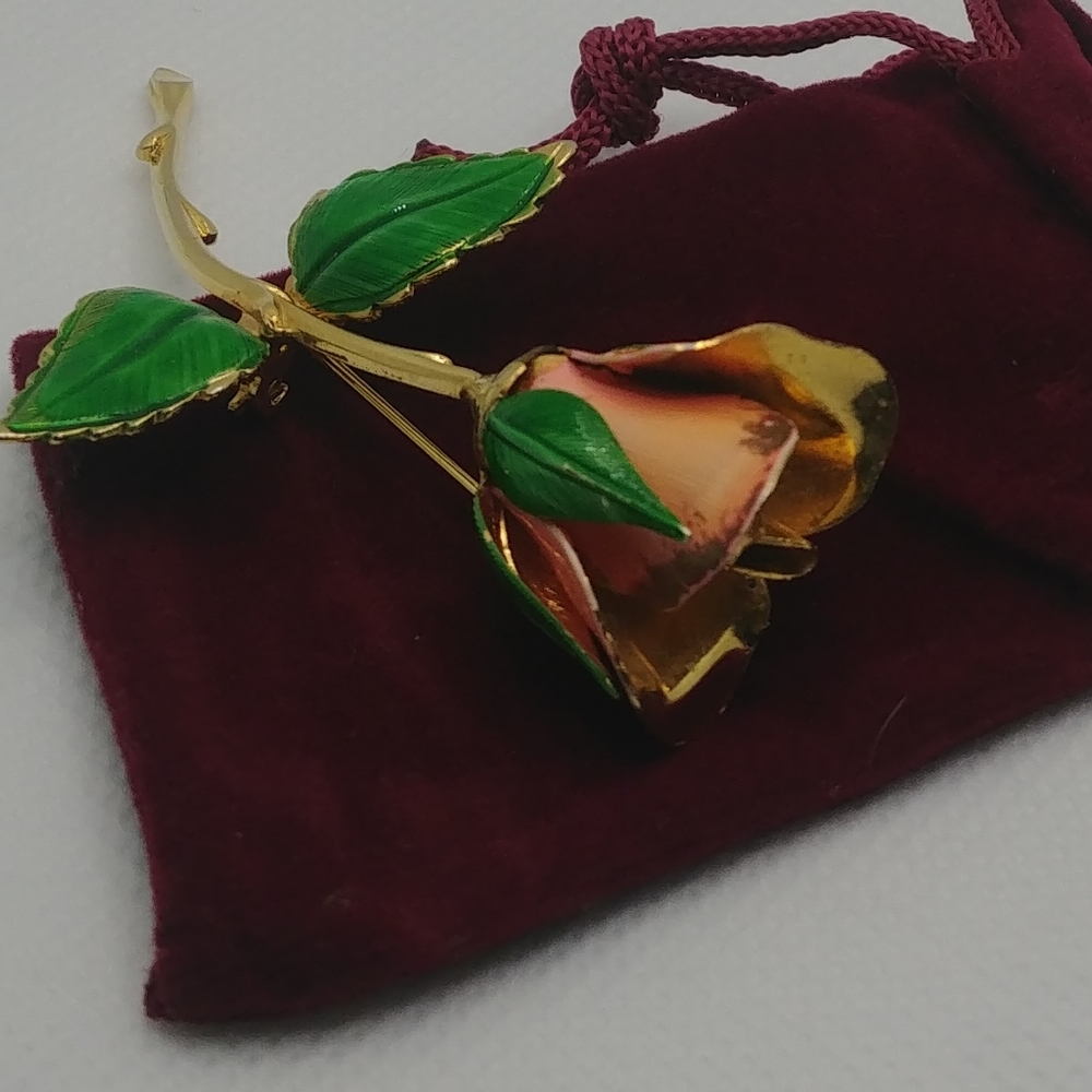 Vintage Giovanni Single Rose Brooch
